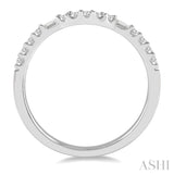 1/4 Ctw Arched Center Baguette and Round Cut Diamond Wedding Band in 14K White Gold