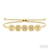 1/5 Ctw 'JENNY' Disc Single Cut Diamond Lariat Bracelet in 10K Yellow Gold
