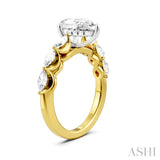 5/8 Ctw Pear Shape Marquise and Round Cut Diamond Semi Mount Engagement Ring in 14K Yellow and White Gold