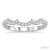 1/4 Ctw Curvy Round Cut Diamond Wedding Band in 14K White Gold