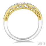1/3 Ctw Round Cut Diamond Wedding Band in 14K White and Yellow Gold