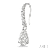 1/2 Ctw Pear Shape Diamond Lovebright Earrings in 14K White Gold