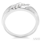 1/8 Ctw Round Cut Diamond Men's Band in 14K White Gold