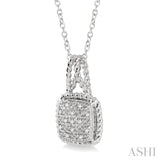 1/20 Ctw Round Cut Diamond Pendant in Sterling Silver with Chain