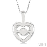 1/20 ctw Round Cut Diamond Emotion Pendant in 10K White Gold with Chain