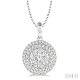 1/2 Ctw Diamond Lovebright Pendant in 14K White Gold with Chain