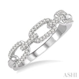 1/5 ctw Interlocked Links Round Cut Diamond Ladies Ring in 14K White Gold