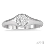 1/6 Ctw Round Shape Lovebright Diamond Ring in 14K White Gold