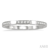 1/10 Ctw Round Cut Diamond Block Stackable Ring in 14K White Gold