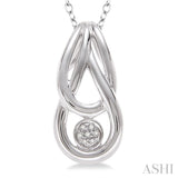 1/50 Ctw Round Cut Diamond Fashion Pendant in Sterling Silver with Chain
