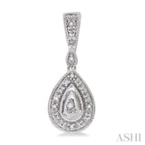 1/20 Ctw Pear Shape Round Cut Diamond Earrings in Sterling Silver