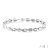 1/6 Ctw 'FIG 8' Shape Round Cut Diamond Bracelet in Sterling Silver