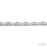 1/6 Ctw 'X' Shape Round Cut Diamond Bracelet in Sterling Silver