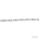 1/6 Ctw Round Cut Diamond 'X' Link Bracelet in Sterling Silver