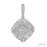 1/20 Ctw Cushion Shape Round Cut Diamond Earrings in Sterling Silver