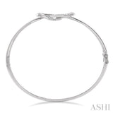 1/20 Ctw Round Cut Diamond Bangle in Sterling Silver