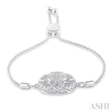 1/20 Ctw Circular Lattice Round Cut Diamond Lariat Bracelet in Sterling Silver