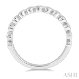 1/20 Ctw Mini Hearts Round Cut Diamond Fashion Band in Sterling Silver