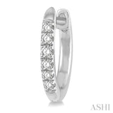 1/8 Ctw Single Cut Diamond Huggie Petite Earrings in 10K White Gold
