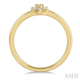 1/8 Ctw Floral Single Cut Diamond Petite Fashion Ring in 10K Yellow Gold
