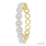 2 Ctw Lovebright Round Cut Diamond Hoop Earrings in 14K Yellow and White Gold