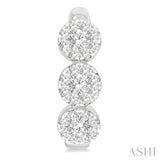 3/8 Ctw Lovebright Round Cut Diamond Half Hoop Earring in 14K White Gold
