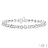 8 Ctw 3 Prong Round Cut Diamond Tennis Bracelet in 14K White Gold