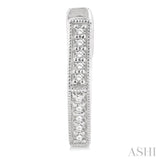 1/8 Ctw Petite Hexagon Round Cut Diamond Fashion Huggies in 10K White Gold