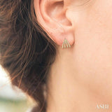1/3 Ctw Petite Claw Round Cut Diamond Fashion Stud Earring in 10K Yellow Gold