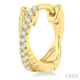 1/6 Ctw Petite Criss-Cross Rope and Round Cut Diamond Fashion Huggies in 10K Yellow Gold