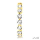 2 ctw Inside-Out Single Prong Set Round Cut Diamond Hoop Earrings in 14K Yellow Gold