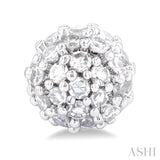 1/5 Ctw Petite Disco Ball Round Cut Diamond Fashion Stud Earring in 10K White Gold