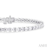 6 Ctw East West Emerald Cut Diamond Fashion Tennis Bracelet in 14K White Gold
