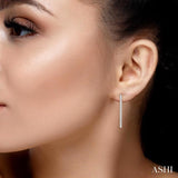 3 ctw Single Line Drop Round Cut Diamond Tennis Earring in 14K White Gold