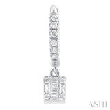 1/3 Ctw Petite Square Shape Fusion Diamond Fashion Huggies in 10K White Gold