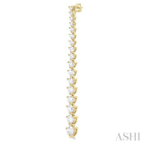 3 ctw Round Cut Diamond Riviera Drop Earring in 14K Yellow Gold