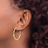 14K Polished Hoop Post Earrings