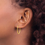 14k 2mm Oval Hoop Earrings