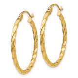 14k Twist Polished Hoop Earring