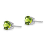 14k White Gold 6mm Peridot Earrings