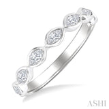 3/4 Ctw East-West Set Marquise Cut Bezel Diamond Stackable Fashion Band in 14K White Gold