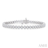 4 1/2 Ctw North-South Bezel Set Oval Cut Diamond Tennis Bracelet in 14K White Gold