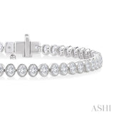 4 1/2 Ctw North-South Bezel Set Oval Cut Diamond Tennis Bracelet in 14K White Gold
