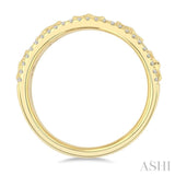 5/8 Ctw Clover Motif Round Cut Diamond Wide Fashion Band in 14K Yellow Gold
