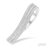 1/3 ctw Curvy Triple Row Round Cut Diamond Fashion Band in 14K White Gold