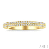 1/5 Ctw Double Row Round Cut Diamond Fashion Ring in 14K Yellow Gold