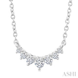 1/8 Ctw Graduated Diamond Smile Petite Necklace in 10K White Gold