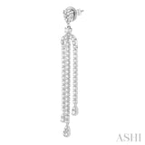 2 Ctw Lovebright Pear Shape Round Cut Diamond Dangle Earrings in 14K White Gold