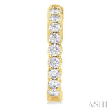 1.00 ctw Inside-Out Embellished Round Cut Diamond Hoop Earrings in 14K Yellow Gold