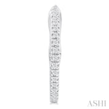 1/6 ctw Inside & Outside Round Cut Diamond Hoop Earring in 10K White Gold